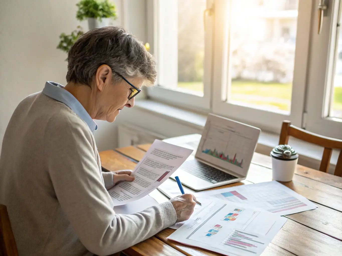 A young professional confidently planning for retirement, using a digital financial planning tool, with a focus on the Mexican context.